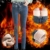 MNRIUOCII Jeans Winter Damen Gefüttert Thermo-Jeans High Waist Fleece Jeanshose Straight Lang Winterhose Thermo Warm Leicht Outdoor Sporthose Denim Leggings Thermojeans - 5