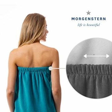 Morgenstern Saunakilt Damen Saunatuch mit Knöpfen Petrol Baumwolle Sauna groß Tuch Sarong weich Kilt Frauen Knöpfe Saunahandtuch mit Gummizug lang - 3