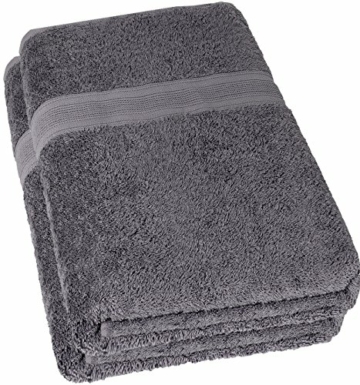 NatureMark 2er Pack DUSCHTÜCHER Premium Qualität 70x140cm DUSCHTUCH Dusch-Handtuch Doppelpack Farbe: Anthrazit grau - 2