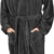 NY Threads Herren Morgenmantel aus Fleece mit Kapuze - Plüsch und Kuscheliger Bademantel für Männer (Schwarz, Large) (Dunkelgrau, Large) - 6