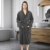 NY Threads Herren Morgenmantel aus Fleece mit Kapuze - Plüsch und Kuscheliger Bademantel für Männer (Schwarz, Large) (Dunkelgrau, Large) - 7