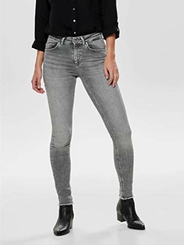 ONLY Damen Onlblush Mid Ank Raw Jns Rea0918 Noos Skinny Jeans, Grau (Grey Denim Grey Denim), M 32L EU - 4