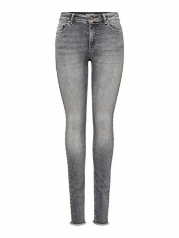 ONLY Damen Onlblush Mid Ank Raw Jns Rea0918 Noos Skinny Jeans, Grau (Grey Denim Grey Denim), M 32L EU - 1