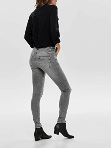ONLY Damen Onlblush Mid Ank Raw Jns Rea0918 Noos Skinny Jeans, Grau (Grey Denim Grey Denim), M 32L EU - 5