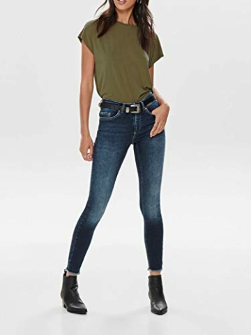 ONLY Damen Onlblush Mid Ank Raw Jns Rea0918 Noos Skinny Jeans, Grau (Grey Denim Grey Denim), M 32L EU - 8