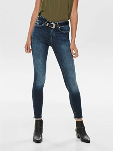 ONLY Damen Onlblush Mid Ank Raw Jns Rea0918 Noos Skinny Jeans, Grau (Grey Denim Grey Denim), M 32L EU - 9