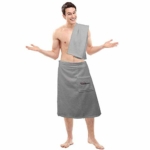 PANNOBELLO Saunakilt I Saunahandtuch in verschiedenen Farben & Größen I Saunatuch mit Klettverschluss I weicher Saunasarong aus 100% Baumwolle I XXL-Saunatuch I 2-teiliges Sauna-Kilt-Set - 1