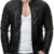 Redbridge Herren Jacke Übergangsjacke Biker Lederjacke Echtleder Kunstleder Baumwolle mit gesteppten Bereichen (XL, Schwarz - Kunstleder) - 1