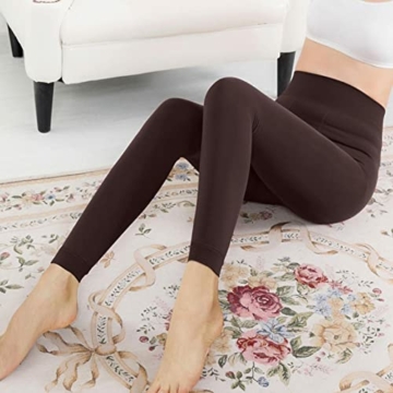 RYTEJFES Damen Thermo Leggings Winter Warm High-Waist Gefüttert-Thermohose Blickdicht 7/8 Lang Leggins Sportleggins Lang Strumpfhosen Yogahose Laufhose für Fitness Laufen Wandern - 2