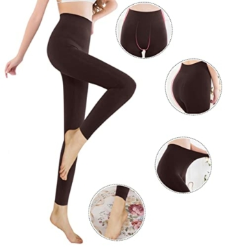RYTEJFES Damen Thermo Leggings Winter Warm High-Waist Gefüttert-Thermohose Blickdicht 7/8 Lang Leggins Sportleggins Lang Strumpfhosen Yogahose Laufhose für Fitness Laufen Wandern - 3