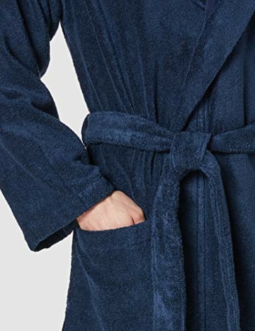 Schiesser Herren mit Kapuze Bademantel, Blau (815-navy), L EU - 4