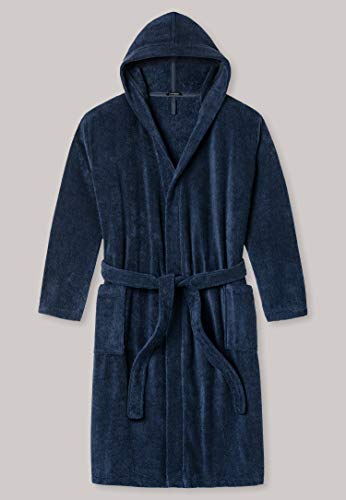 Schiesser Herren mit Kapuze Bademantel, Blau (815-navy), L EU - 6