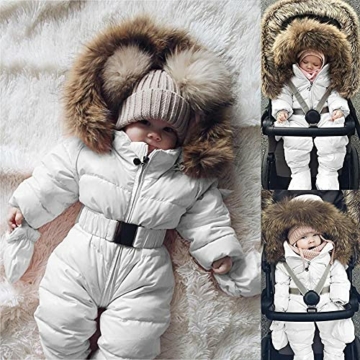 Schneeanzug Baby 0-24 Monate Junge Mädchen Herbst 56 80 86 92 Jungen 74/80 Born Fleece Strampler Spielanzug Jumpsuit Outfit Babykleidung Parka Jacke Mantel Winterjacke Kapuzenjacke Übergangsjacke - 2