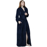 SGSD Bademantel Damen Lang Flauschig - Bademantel Extra Lang Herren Frottee Ohne Kapuze - Morgenmantel üBergrößE Leicht Warm Hausmantel Baumwolle Fleece Saunamantel-Bademantel Männer Kuschelig - 1