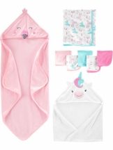 Simple Joys by Carter's 8-Piece Towel and Washcloth Winter-Zubehör-Set, Einhorn/Flamingo, Einheitsgröße - 1