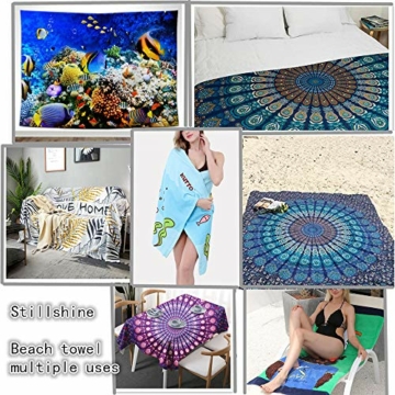 Stillshine. Große Strandtücher Badetuch Trocknend Wasseraufnahme Extra Microfiber XL XXL,Traumfänger Mandala Böhmen Motiv Handtuch Kinder Mädchen Damen Yoga Surfer Kuscheldecke (100x200cm,Bunt) - 4