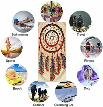 Stillshine. Große Strandtücher Badetuch Trocknend Wasseraufnahme Extra Microfiber XL XXL,Traumfänger Mandala Böhmen Motiv Handtuch Kinder Mädchen Damen Yoga Surfer Kuscheldecke (100x200cm,Bunt) - 5
