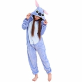 Swanka Pyjamas Jumpsuit Erwachsene Unisex Tier Onesie Cosplay Kostüme Schlafanzug(Blau Stich, M) - 1