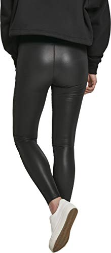Urban Classics Damen Ladies Fake Leather Tech Yoga-Hose Leggings, Schwarz (Black 00007), W(Herstellergröße: L) - 2