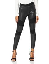 Urban Classics Damen Ladies Fake Leather Tech Yoga-Hose Leggings, Schwarz (Black 00007), W(Herstellergröße: L) - 1