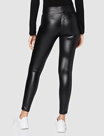 Urban Classics Damen Ladies Imitation Leather Leggings, Black, M - 4