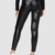 Urban Classics Damen Ladies Imitation Leather Leggings, Black, M - 4