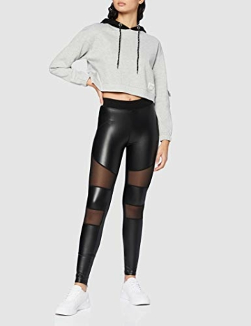 Urban Classics Damen Ladies Tech Mesh Faux Leather Leggings, Black, M - 2