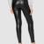Urban Classics Damen Ladies Tech Mesh Faux Leather Leggings, Black, M - 4
