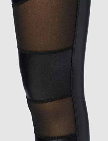 Urban Classics Damen Ladies Tech Mesh Faux Leather Leggings, Schwarz, S - 3