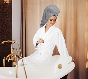 Utopia Towels - Kühl Grau Handtuch Set 8 - Stück, Viskose-Streifen-Handtücher - 600 g/m² Ring Spun Baumwolle - hochabsorbierende Handtücher - 6
