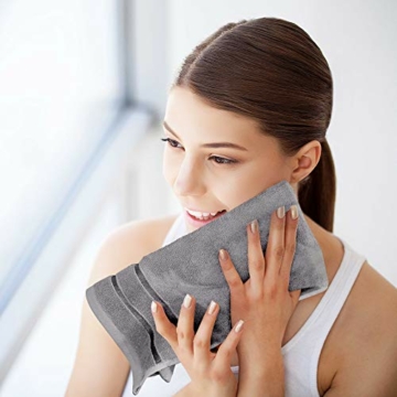 Utopia Towels - Kühl Grau Handtuch Set 8 - Stück, Viskose-Streifen-Handtücher - 600 g/m² Ring Spun Baumwolle - hochabsorbierende Handtücher - 7