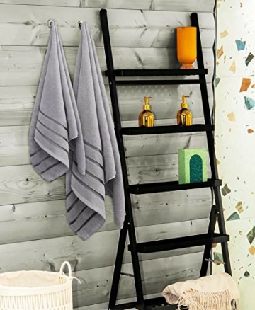 Utopia Towels - Kühl Grau Handtuch Set 8 - Stück, Viskose-Streifen-Handtücher - 600 g/m² Ring Spun Baumwolle - hochabsorbierende Handtücher - 9