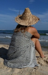 ZusenZomer Hamamtuch XXL Fouta 100x200 - Hamam Badetuch Strandtuch Saunatuch 100% Baumwolle - Damen und Herren - Oeko-TEX - Fair Trade Hammam Tücher (Grau) - 1