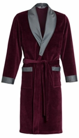 Revise Raul RE-102 Elegant Herren Bademantel - Morgenmantel – Bordaux Rot Gr. L - 1