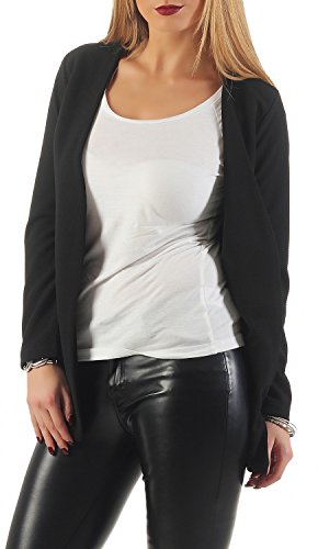 Damen lang Blazer mit Taschen (501), Farbe:Schwarz, Blazer 1:44 / XXL - 2