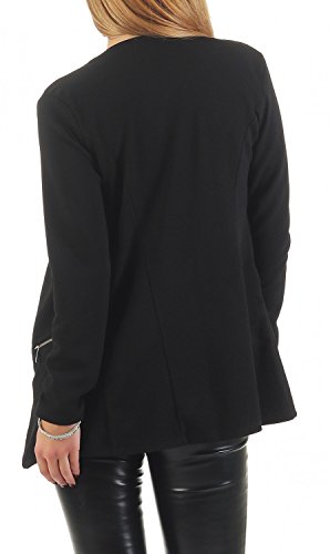 Damen lang Blazer mit Taschen (501), Farbe:Schwarz, Blazer 1:44 / XXL - 3