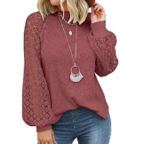 HHOP Sommer Oberteile Damen sexy Pullover Batik Damen Damen blusen Pulli dunkelgrau Damen rosa Longsleeve Damen Casual Damen jojolikes Pullover Damen Tops Damen Spitze Tunika Oberteile Damen Winter - 1