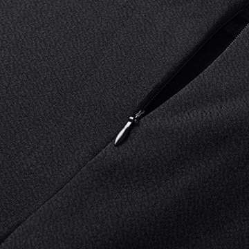 HOMEYEE Damen Elegant Hollow Out Spitzenärmel Swing Plissee Party Cocktailkleid A234 (M, Schwarz) - 5