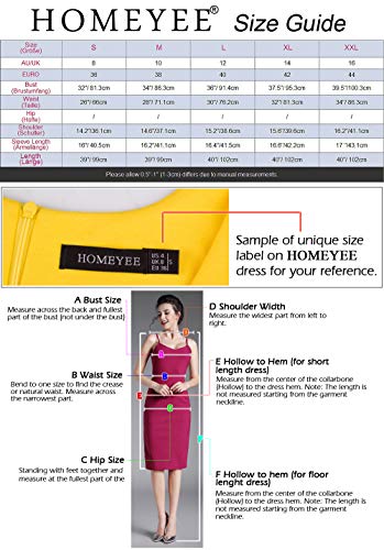 HOMEYEE Damen Elegant Hollow Out Spitzenärmel Swing Plissee Party Cocktailkleid A234 (M, Schwarz) - 7