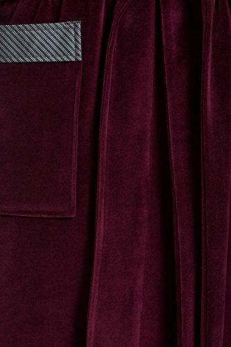 Revise Raul RE-102 Elegant Herren Bademantel - Morgenmantel – Bordaux Rot Gr. 3XL - 2