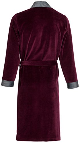 Revise Raul RE-102 Elegant Herren Bademantel - Morgenmantel – Bordaux Rot Gr. 3XL - 3