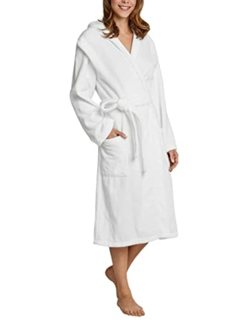 Schiesser Damen Bademantel, 120 Cm Bademantel, Weiß (100-weiss), S EU - 1