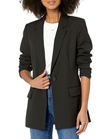 The Drop Blake Long Blazer, Black, M - 1