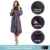Twinzen Bademantel Damen - M - DarkGrau - 100% Baumwolle (350g/m²) OEKO-TEX® Zertifiziert - Bademantel mit Kapuze, 2 Taschen, Gürtel - 3