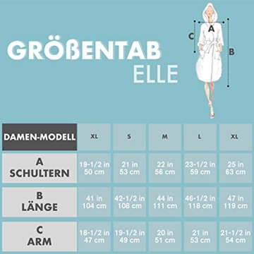 Twinzen Bademantel Damen - M - DarkGrau - 100% Baumwolle (350g/m²) OEKO-TEX® Zertifiziert - Bademantel mit Kapuze, 2 Taschen, Gürtel - 5