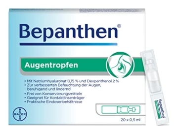 Bepanthen Augentropfen, die Hilfe bei trockenen, geröteten, juckenden oder brennenden Augen, 20-er Pack (20 x 0,5 ml) - 1