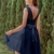 BeryLove Damen Spitzenkleid Brautjungfer Elegant Party Knielang Cocktailkleid Chiffon Ärmellos BLP7005B-NavyM - 3