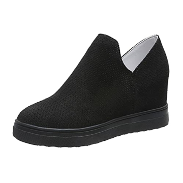 Blingko Laufschuhe Damen Turnschuhe Mode Wanderschuhe Atmungsaktiv Joggingschuhe Schnürsenkel Freizeitschuhe Sport Freizeit Sneaker Gestrickte, Atmungsaktive, Flache Schuhe Stoffschuhe - 3