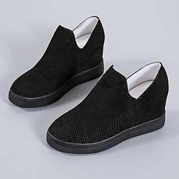 Blingko Laufschuhe Damen Turnschuhe Mode Wanderschuhe Atmungsaktiv Joggingschuhe Schnürsenkel Freizeitschuhe Sport Freizeit Sneaker Gestrickte, Atmungsaktive, Flache Schuhe Stoffschuhe - 4