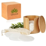 Groval® 16x wiederverwendbare Abschminkpads + Box |100% Bambus Baumwolle inkl. Wäschenetz + Bambus Box-Spender | Make-Up Entferner zur Gesichtsreinigung | Waschbar Vegan Nachhaltig Umwelt - 1